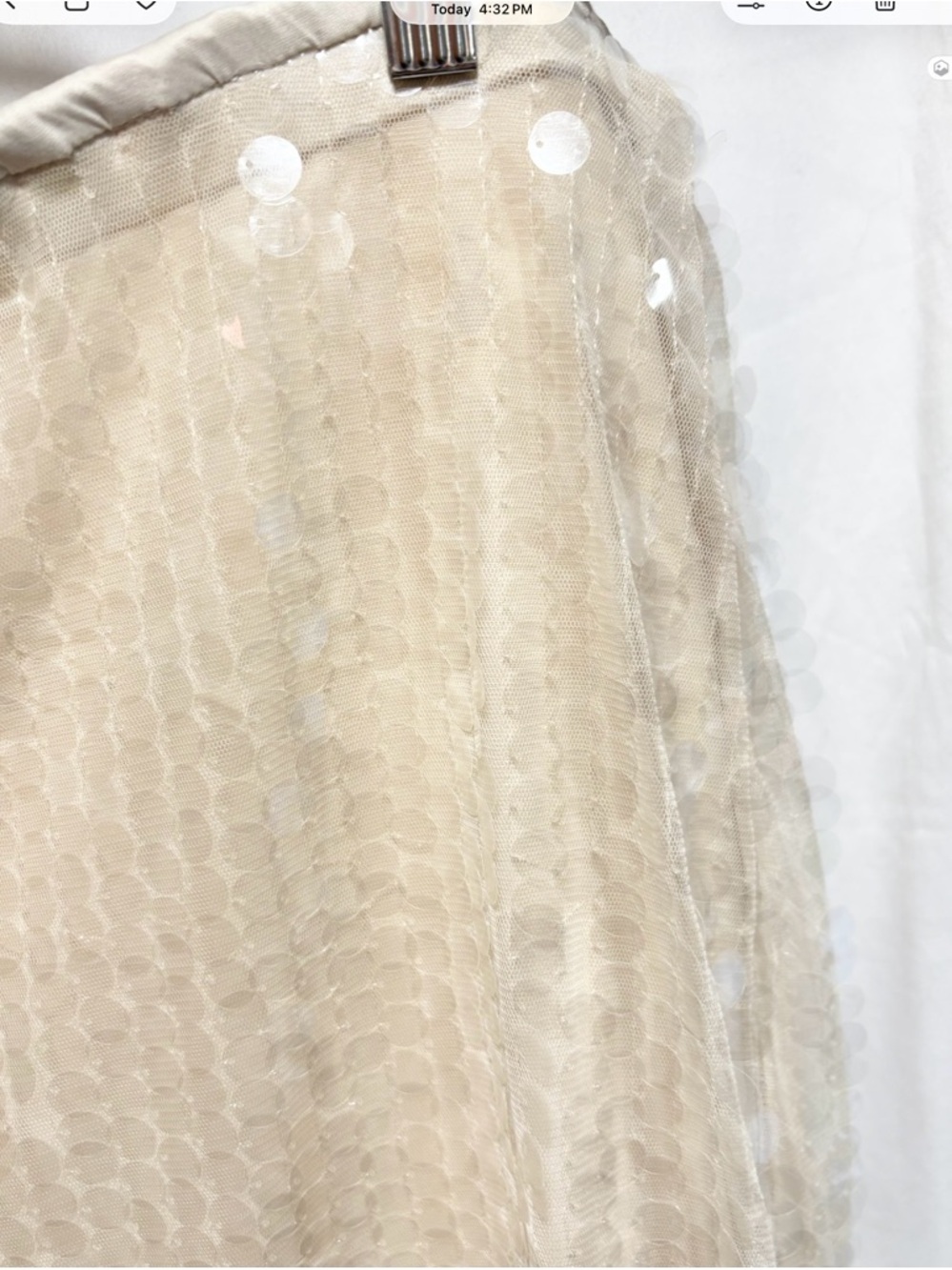 Old Navy Champagne Sequin Midi Skirt 2X NWT - Picture 4 of 8